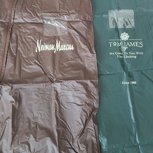 Neiman Marcus & Tom James Small Garment Bag / Dust Bag in Browm and Green